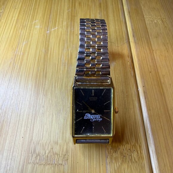 Vintage Citizen Sierra Springs 1980s Tank Watch Gold/Black 6031-K02627 CKW, 25mm - Picture 2 of 4